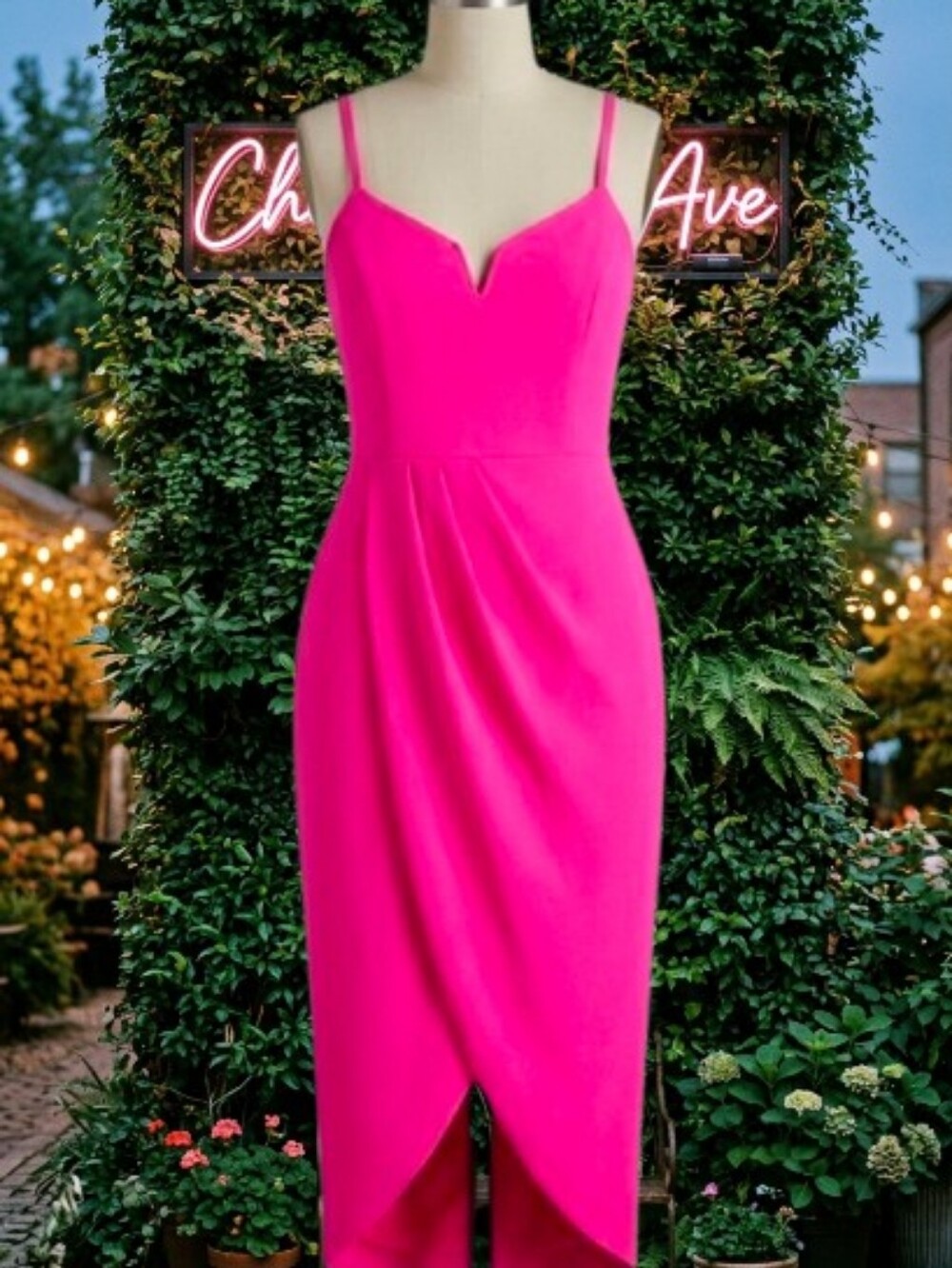 City Chic Hot Pink Midi Dress